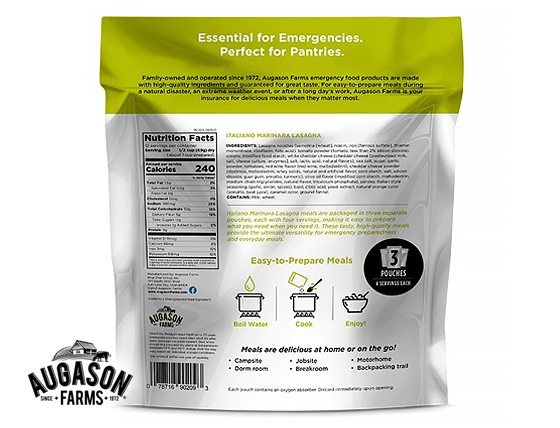 Augason Farms: Italiano Marinara Lasagna Pouch